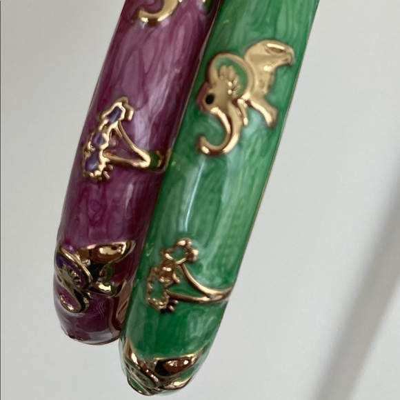 Pair of enamel bangles - Picture 2 of 10